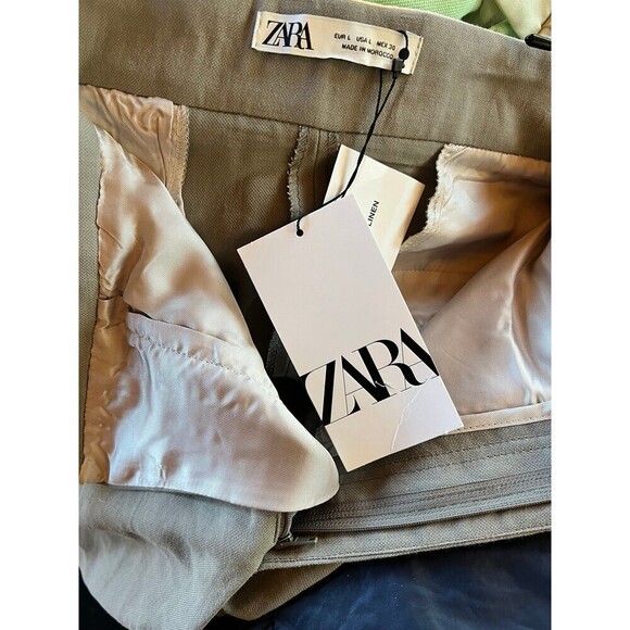 ZARA CONTRAST WAIST PANTS LIMITED EDITION L $119 - Picture 6 of 6